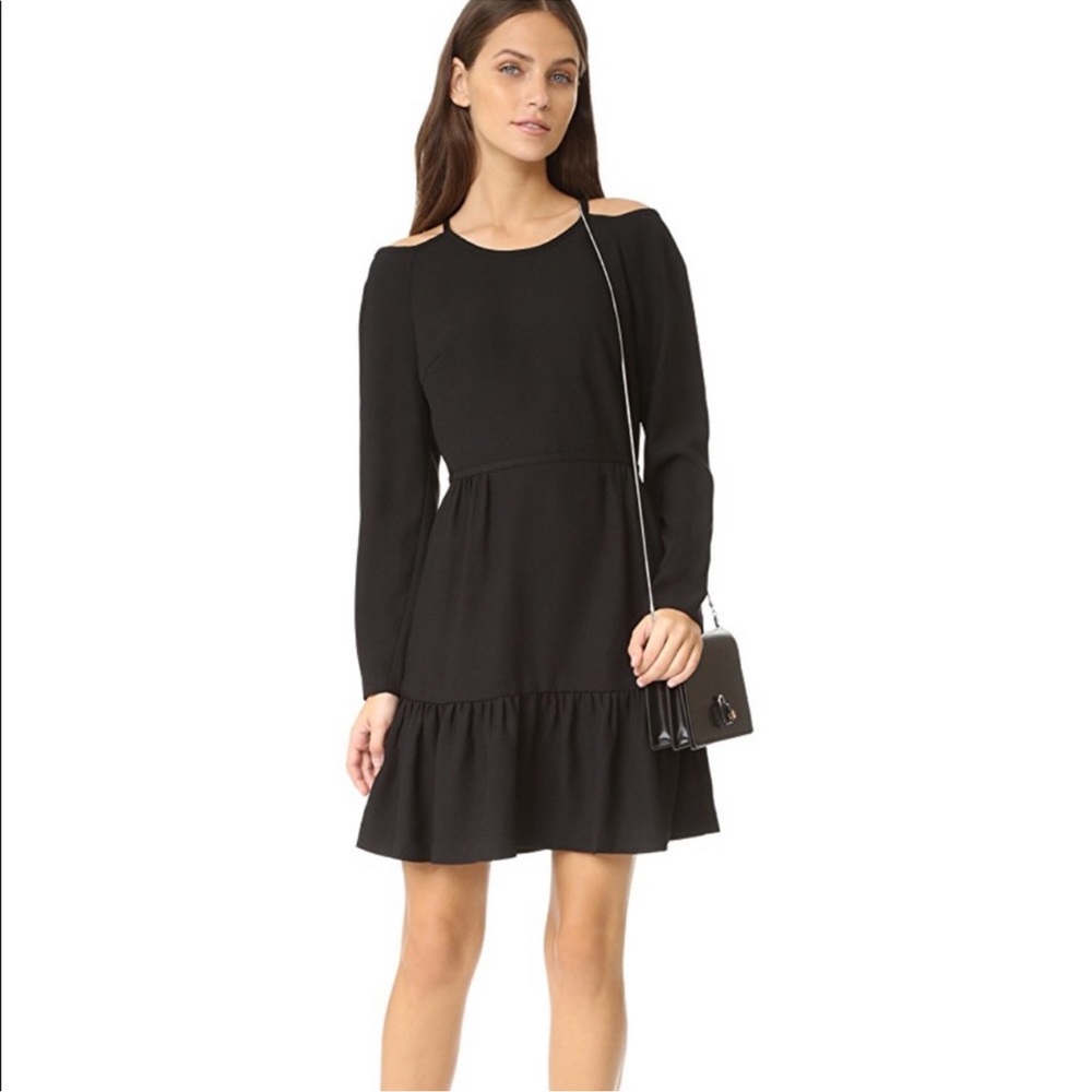 Club Monaco Black Sandraya Cold Shoulder Mini Dress